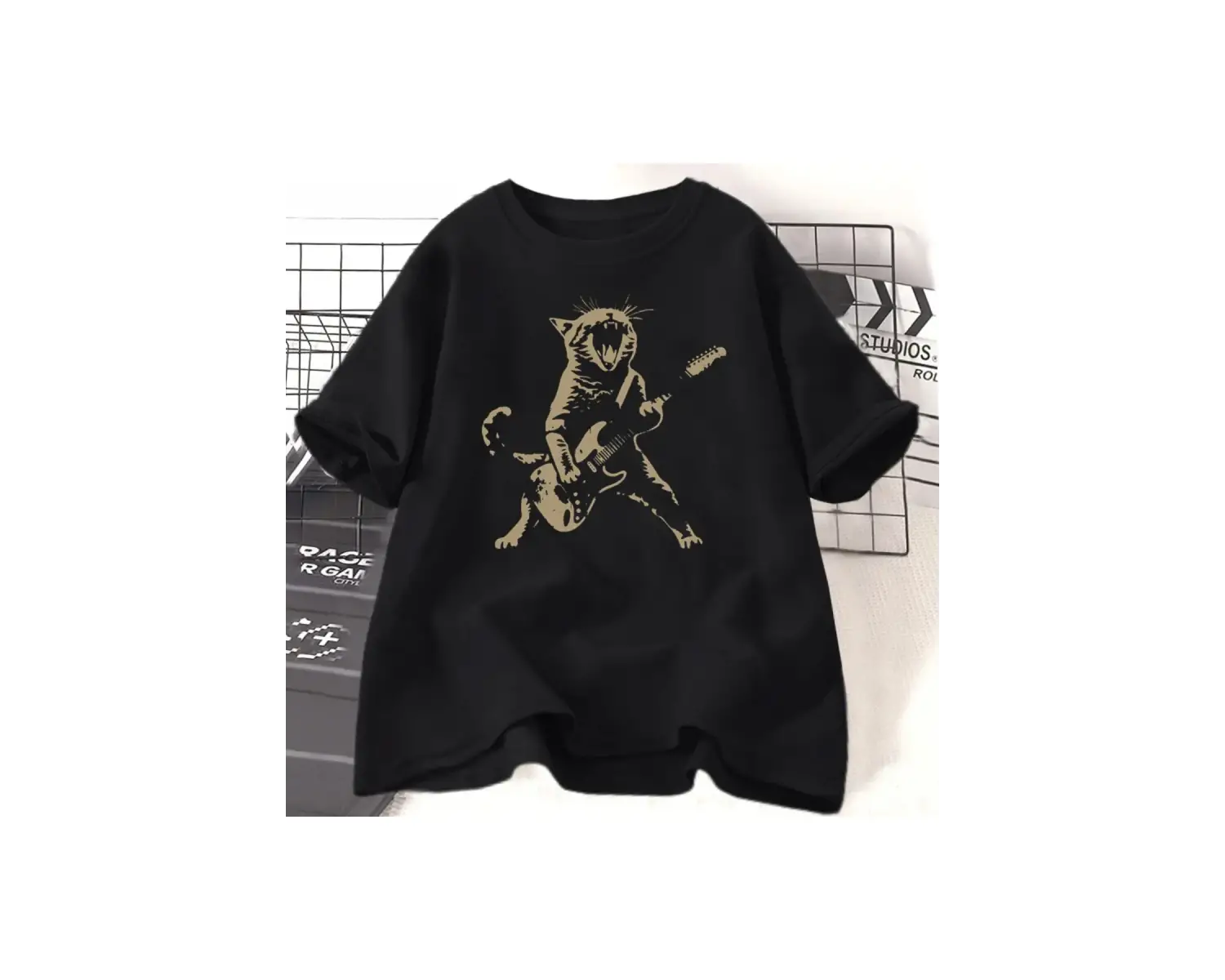 Beyaz Karikatür Hayvan Baskı Yaz Gevşek O-Boyun Tees Tüm