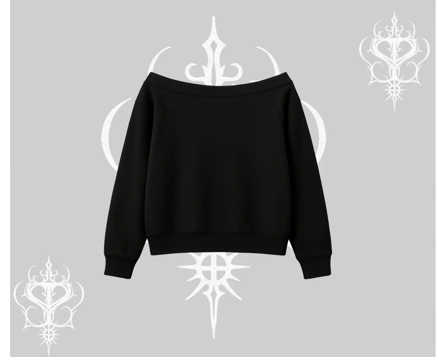 Beyaz Kayık Yaka Sweatshirt Özel logolu