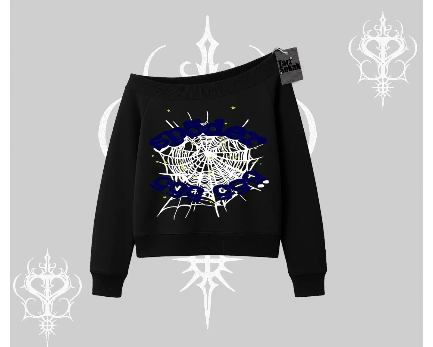 Beyaz Kayık Yaka Sweatshirt Sp55der