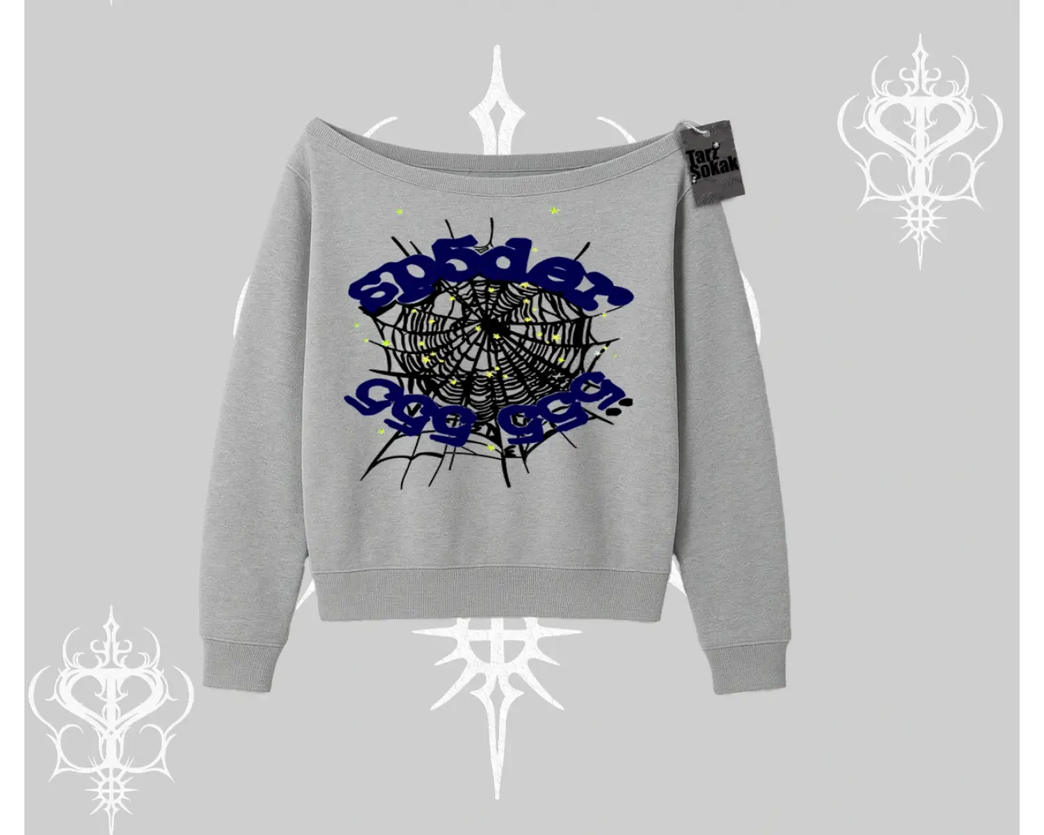Beyaz Kayık Yaka Sweatshirt Sp55der