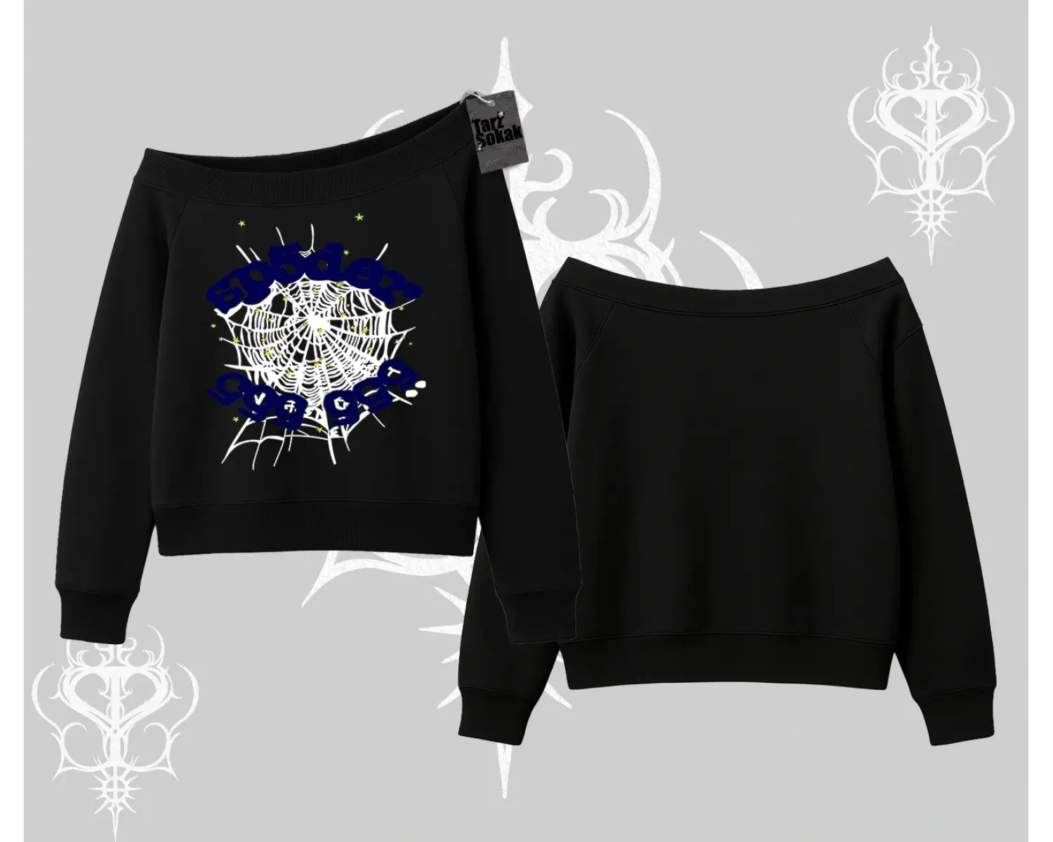Beyaz Kayık Yaka Sweatshirt Sp55der