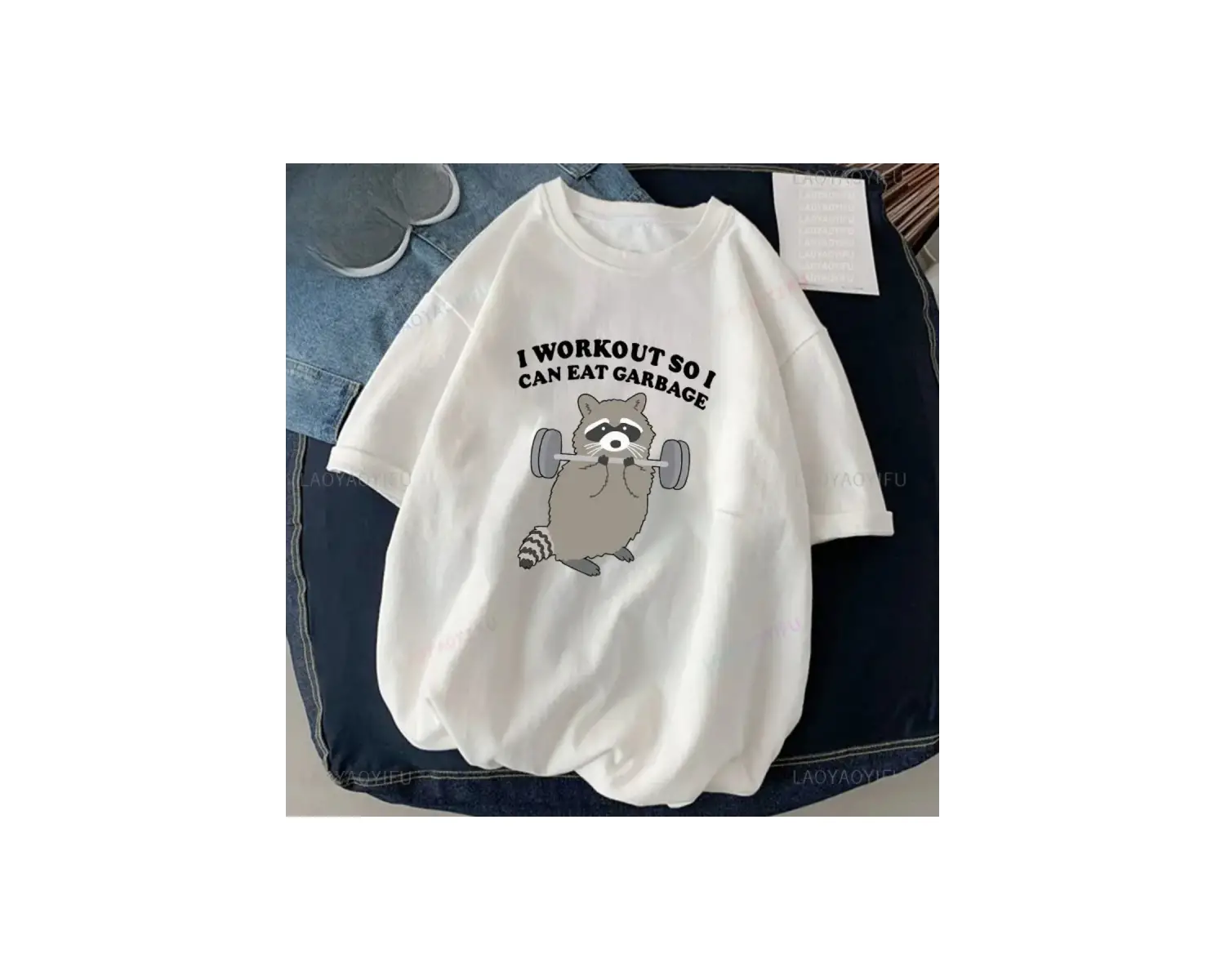 Beyaz Kedi Halter baskılı Çalışma Komik Spor Salonu Tasarım Etiket Grafik li T