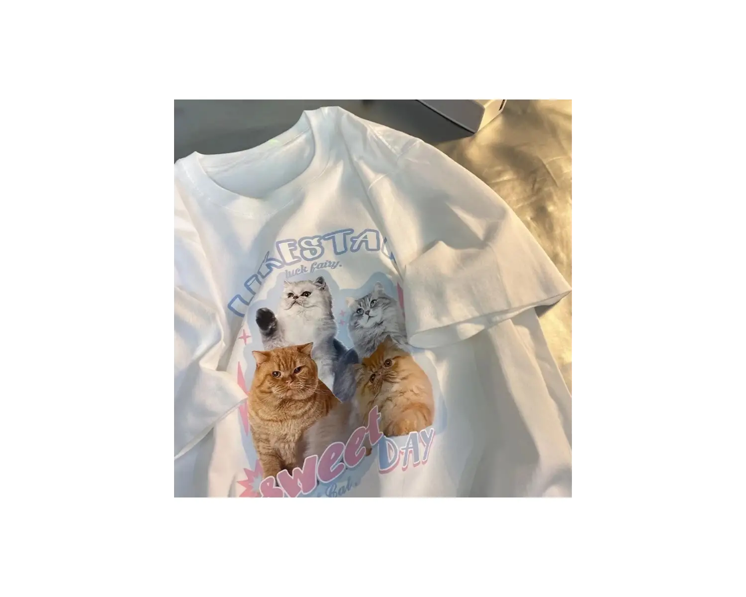 Beyaz Kedi Süper Sevimli Tatlı Artı Boyutu Kore Yuvarlak