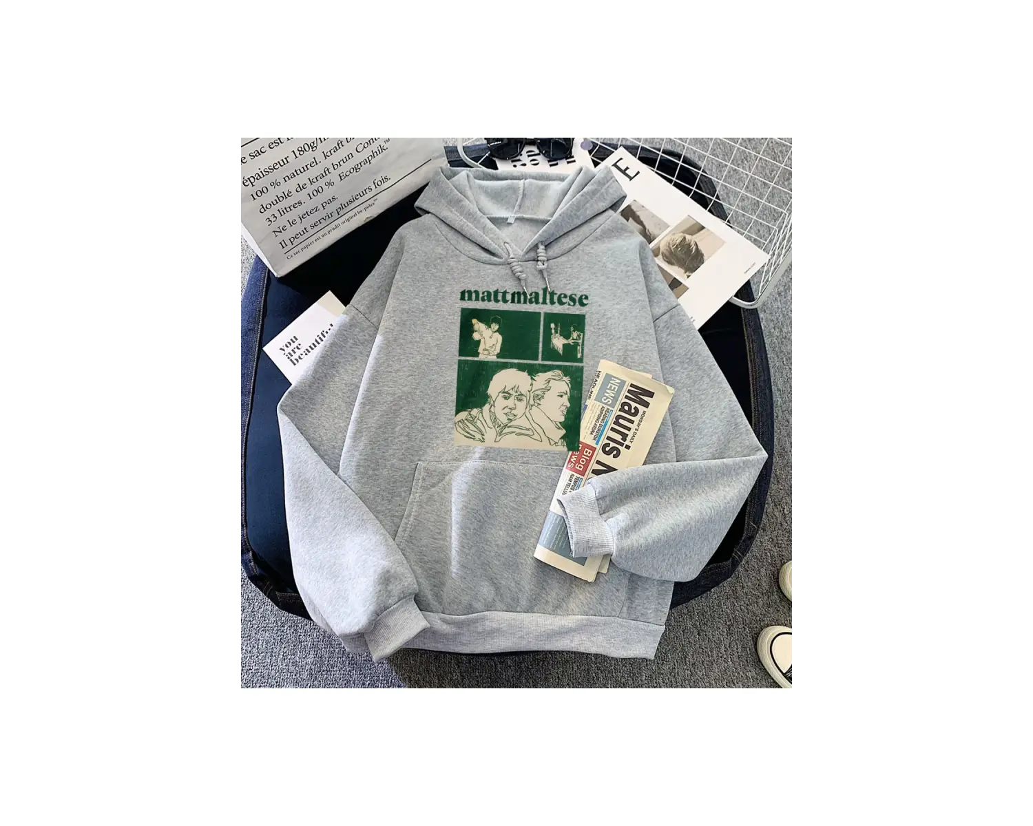 Beyaz kıcı Matt Malta Grafik Streetweet Touring Just To Tour Grafik Gi