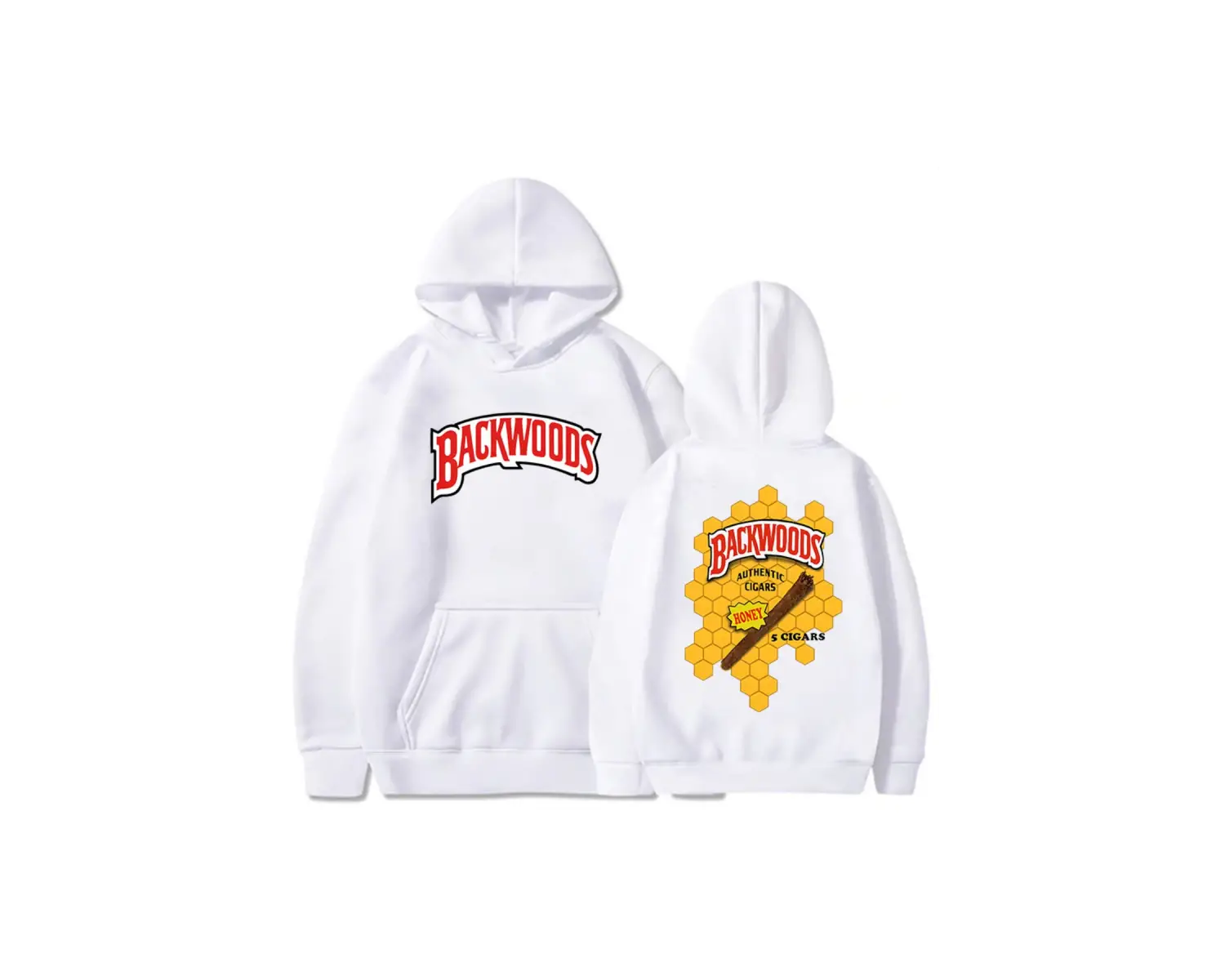 Beyaz kıyafetleri Backwoods GrafikSıcak Rahat u Streetwear