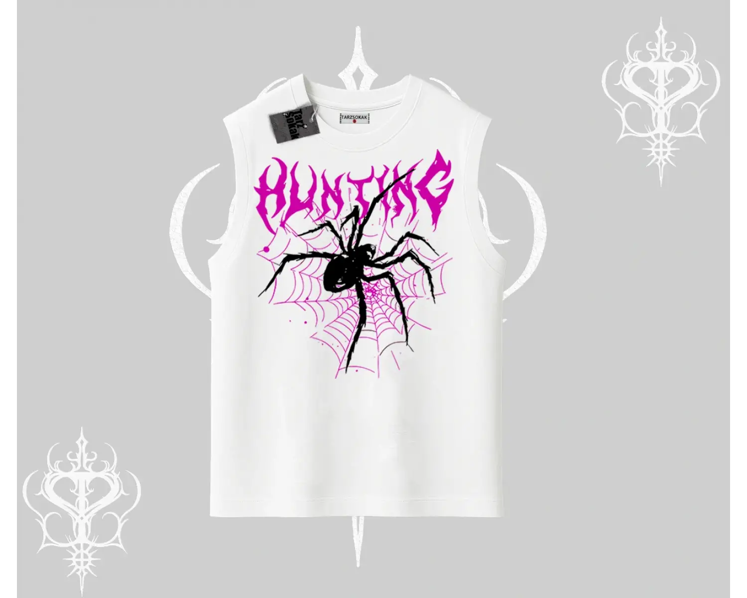 Beyaz Kolsuz Tişört Autumn Spider