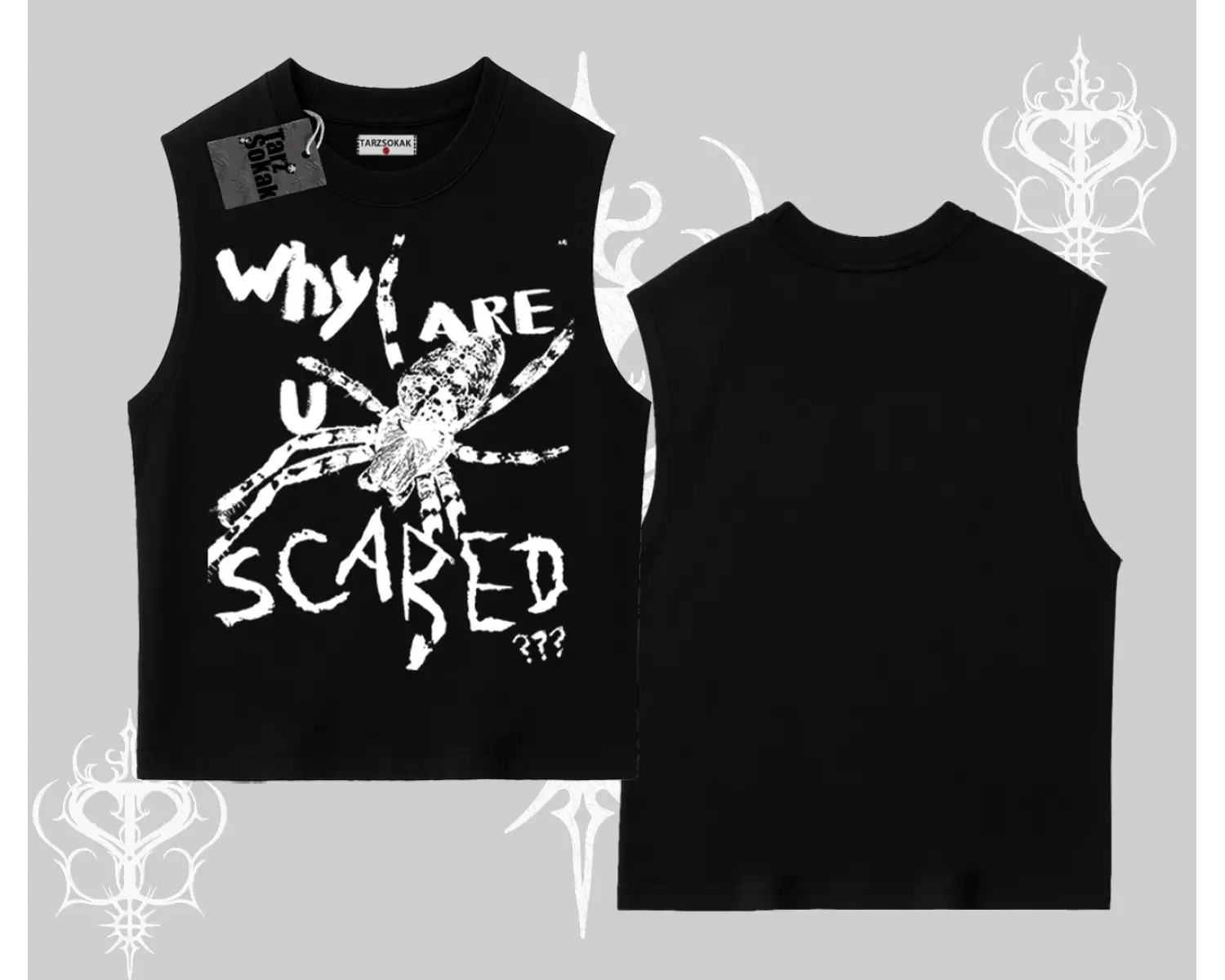 Beyaz Kolsuz Tişört Why are u Scared