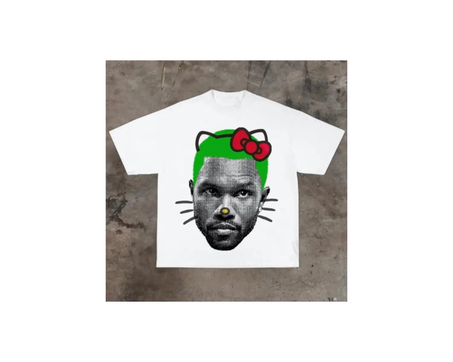 Beyaz Komik Baskılı Vintage Üstleri Hip Hop Streetweet Yaz