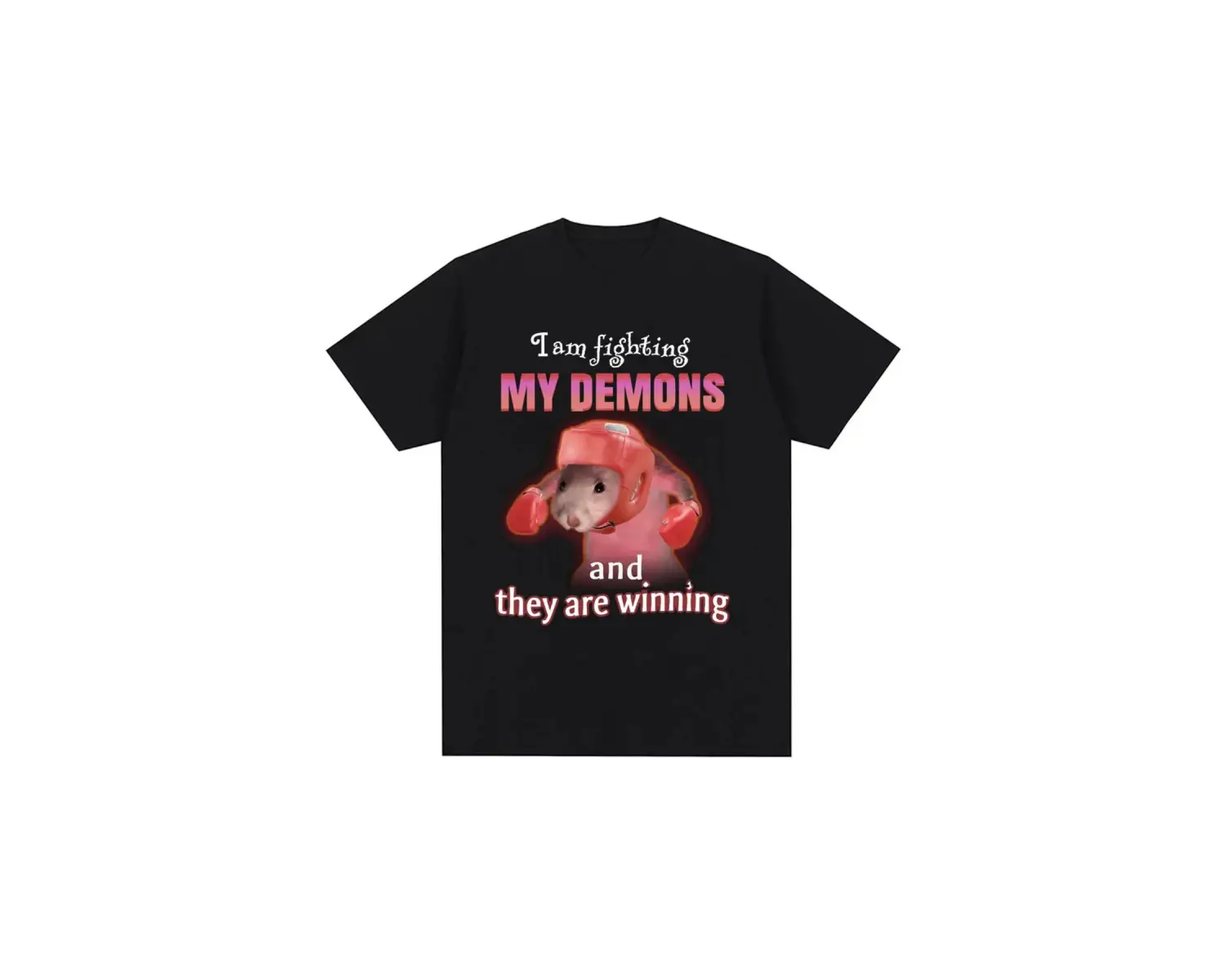 Beyaz Komik Ben Şeytanlarımı Mücadele Ediyorum ve Kazanan Sıçan Meme Yaratıcı T