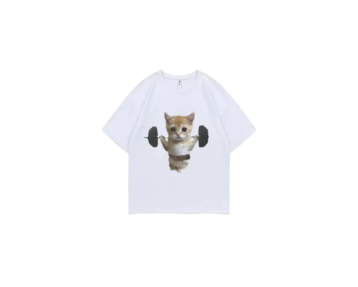 Beyaz Komik Spor Salonu Sam Sulek Kedi Grafik Baskı Sevimli Spor Pompası Kapak