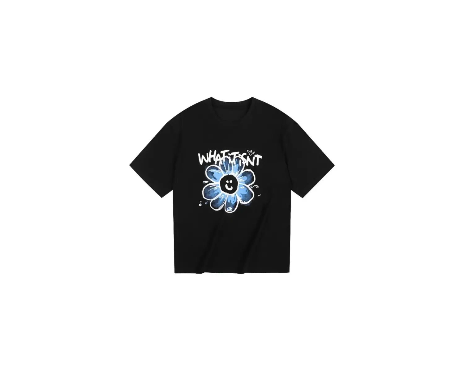 Beyaz Kore Marka Saf Zarif Baskı Yuvarlak Boyun G