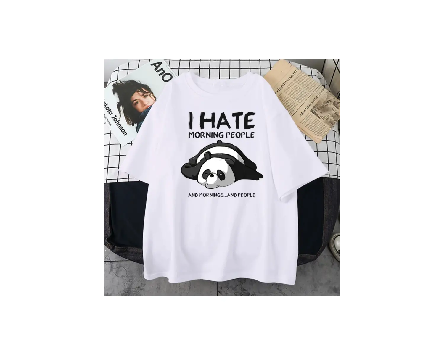 Beyaz Kore Retro Sevimli Kedi ler için Gevşek Yuvarlak Boyun Yaz