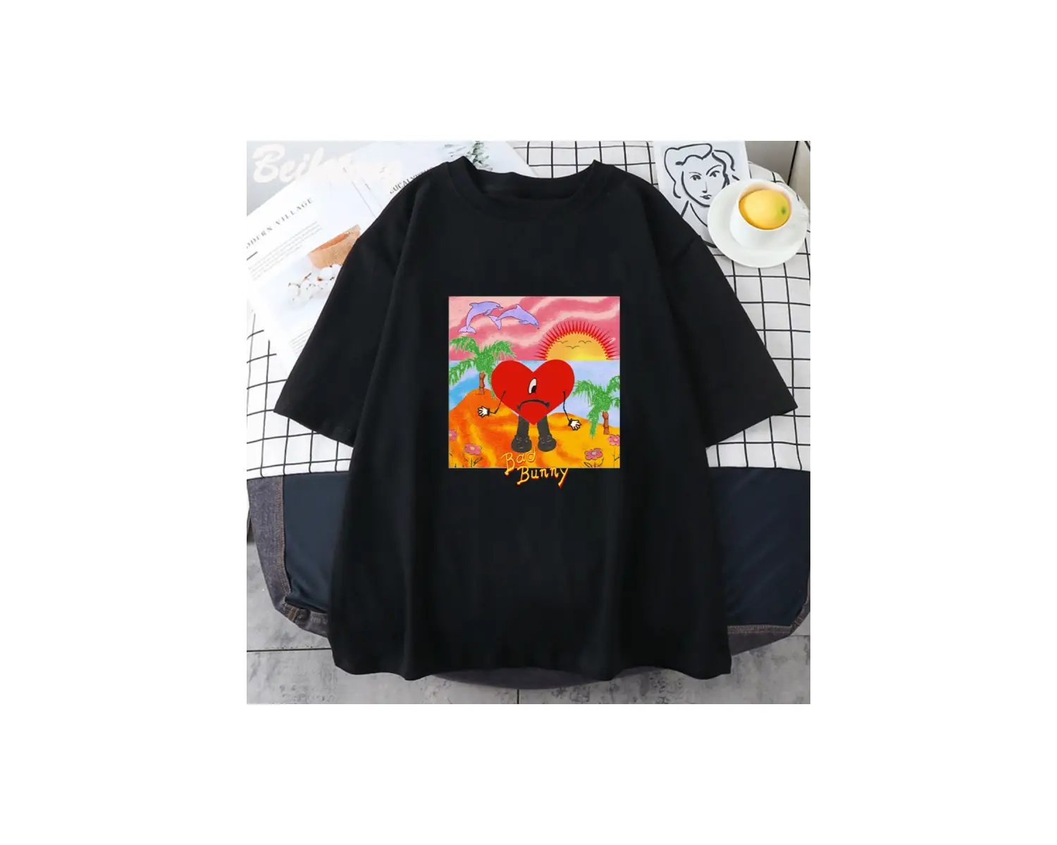 Beyaz kötü Bunny Vintage Tees yaz baskı Ca