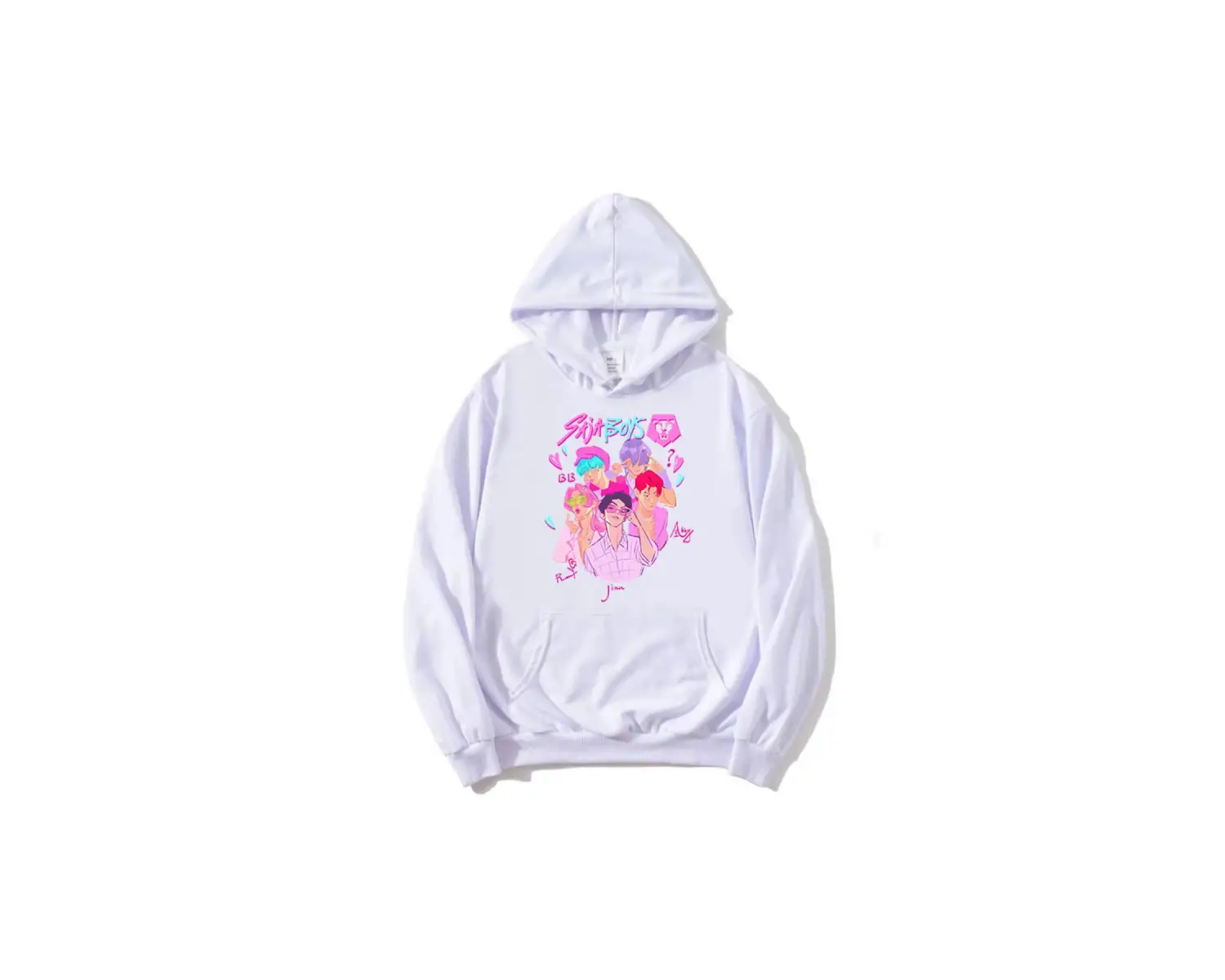 Beyaz KPop Demon Hunters Saja Boys Derpy TigerModa Film Baskıl