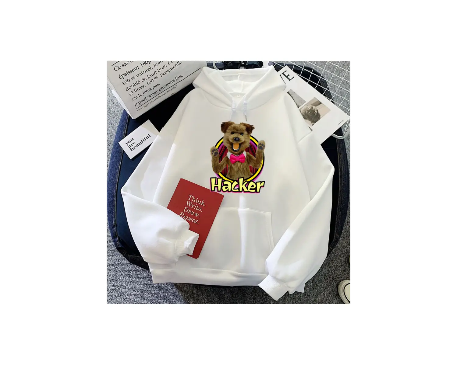 Beyaz Kukla yapımcısı karikatür grafik Hoodies komik rahat Y2k