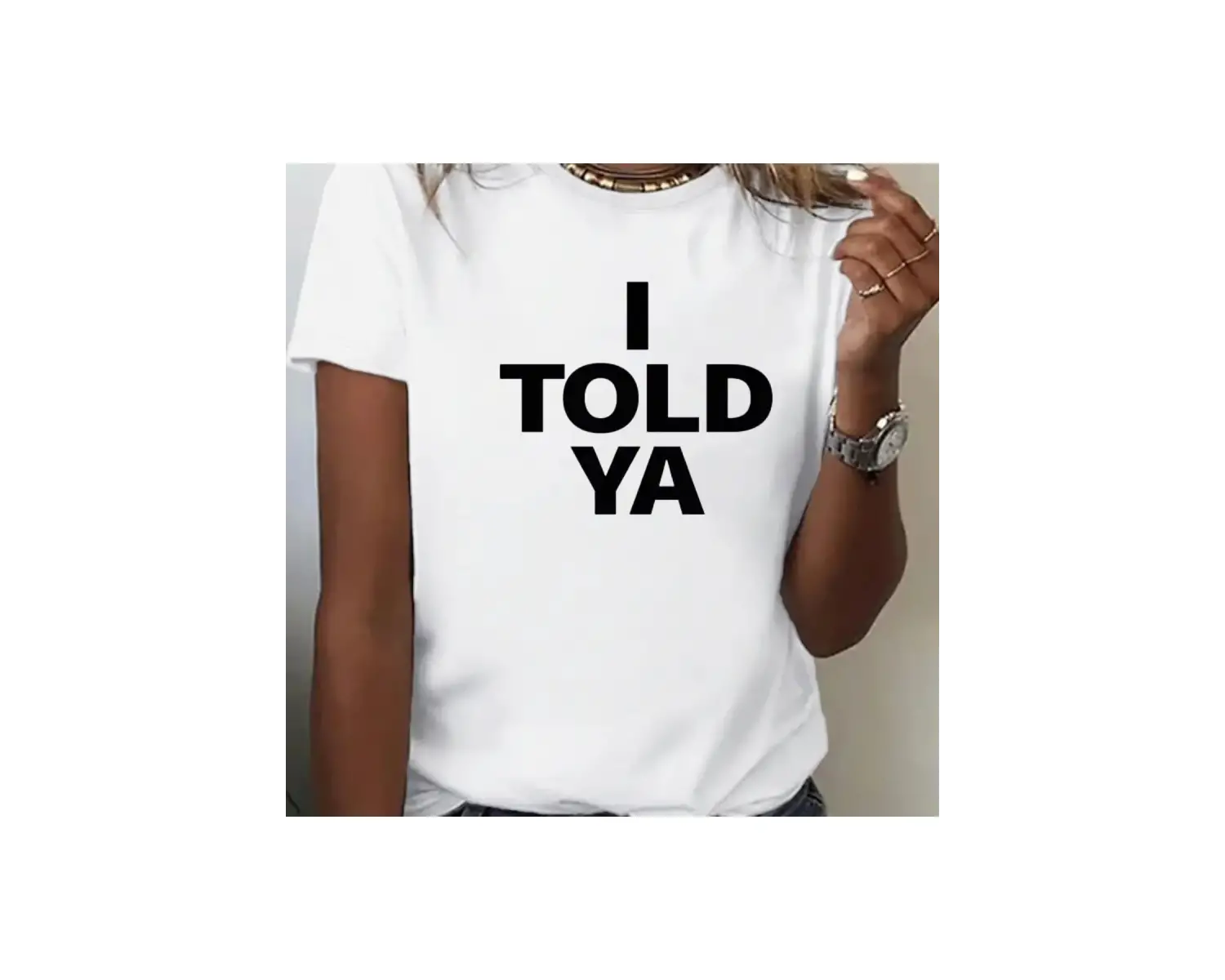 Beyaz lar komik söyledim YA gers gers baskı yaz o-boyun üst