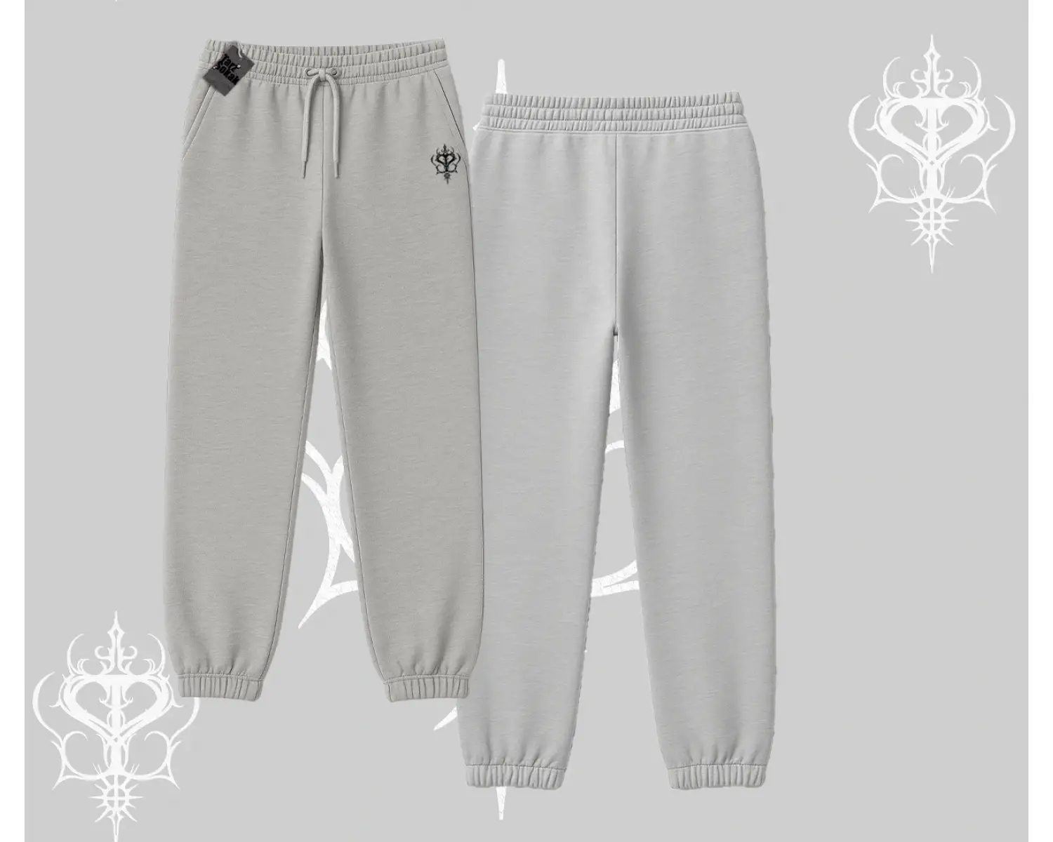 Beyaz Lastikli Eşofman Altı Özel logolu