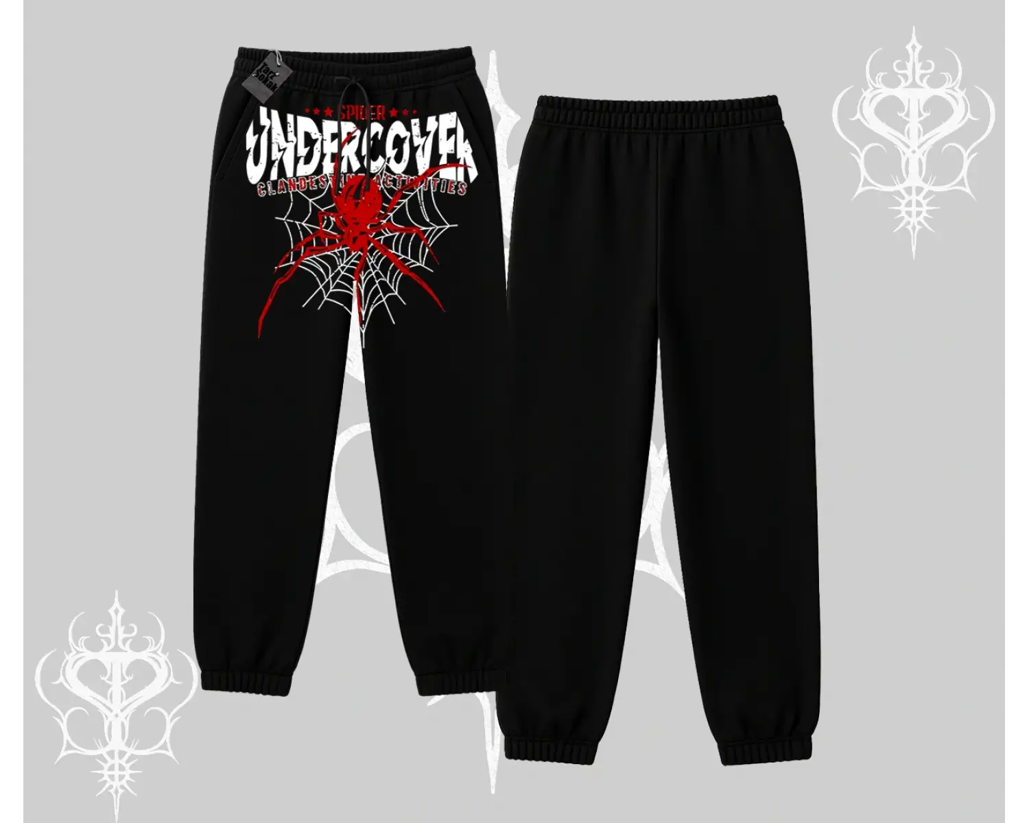 Beyaz Lastikli Eşofman Altı Spider Undercover