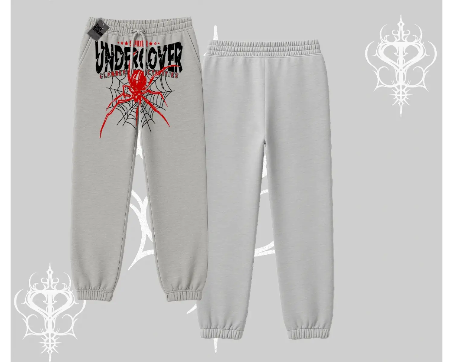 Beyaz Lastikli Eşofman Altı Spider Undercover