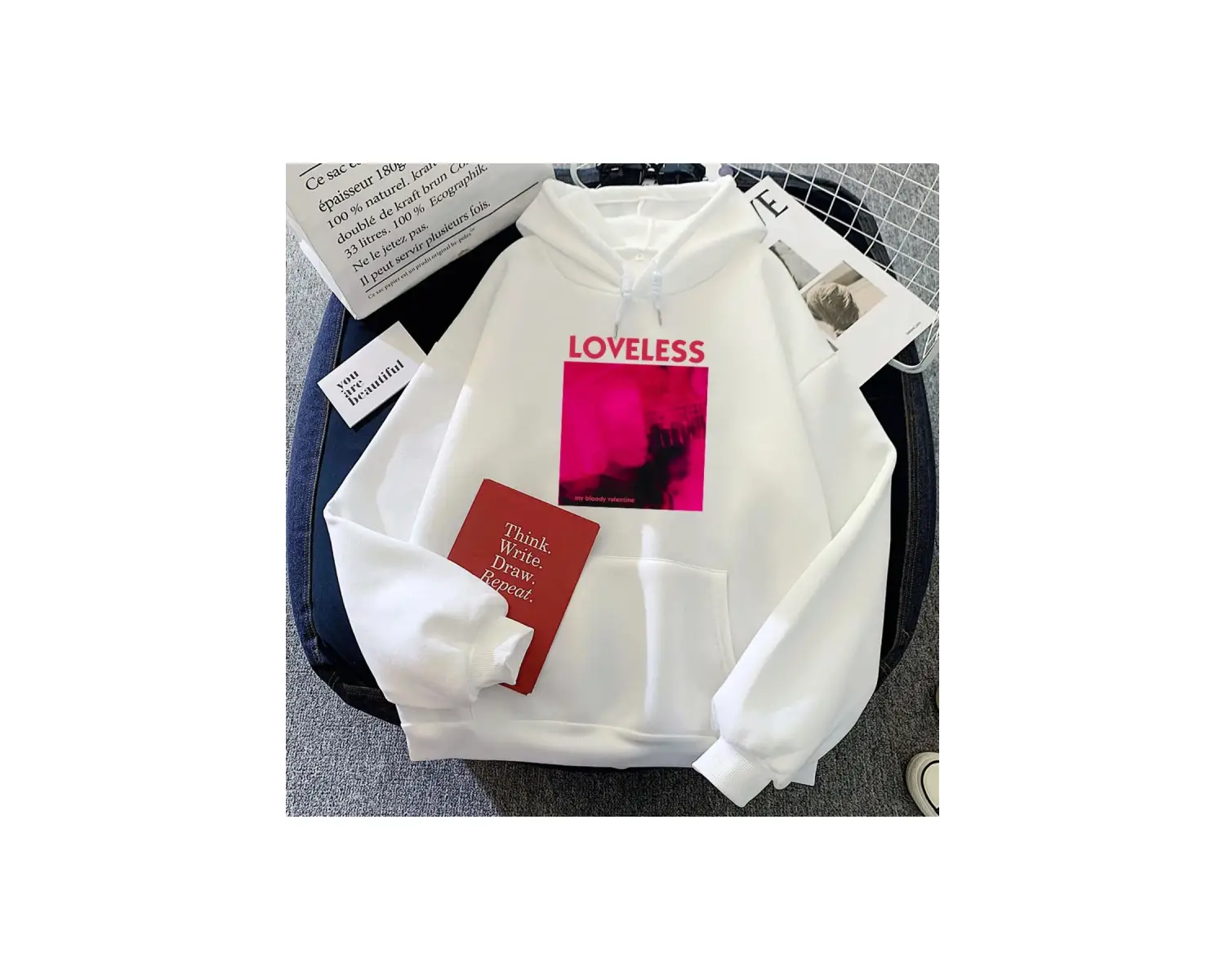 Beyaz Loveless kıHoody benim kanlı sevgililer Rock Band Hoodies Moletom