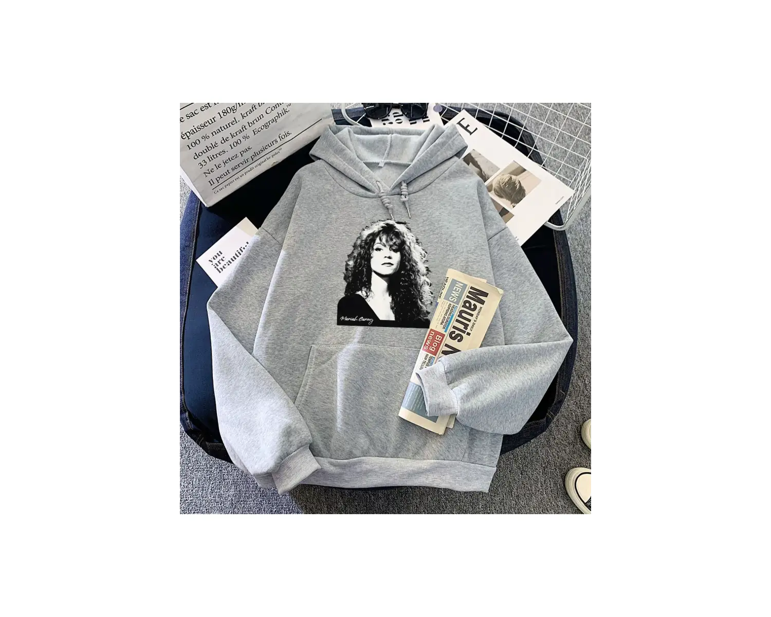 Beyaz Mariah Carey Hoodies Hoodies dera Roupas Femininas