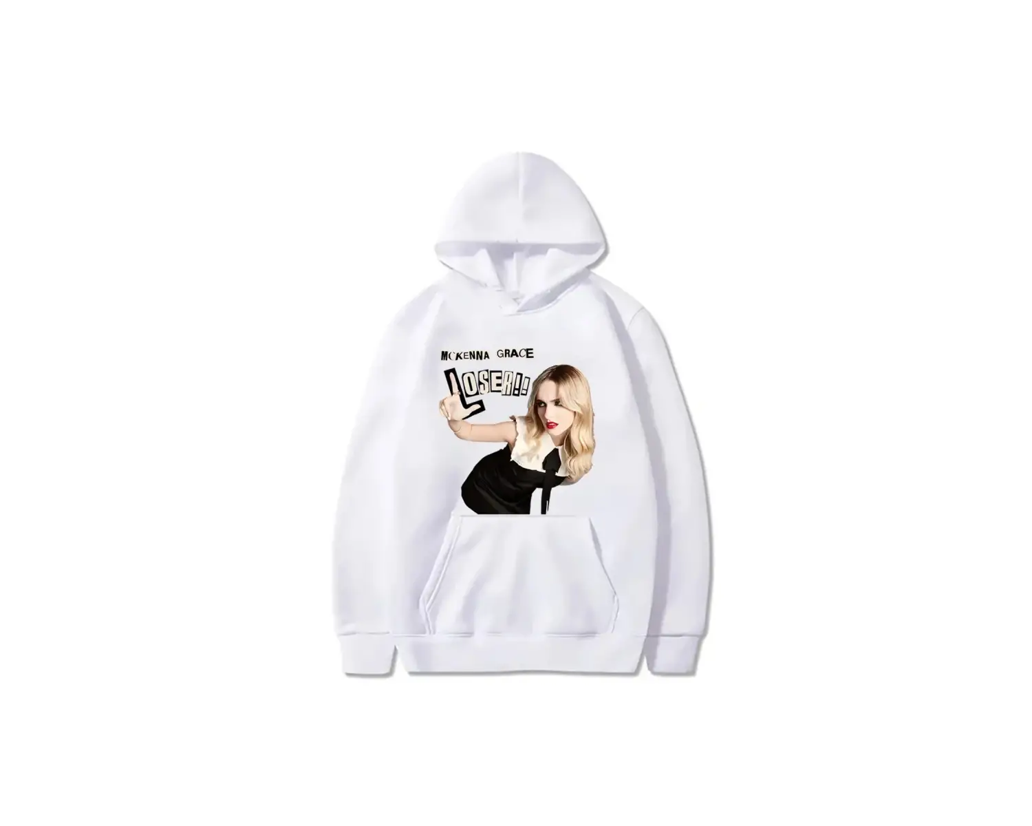 Beyaz Mckgrace Grace LOSER! Hoodie bahar sonbahar moda rahat T