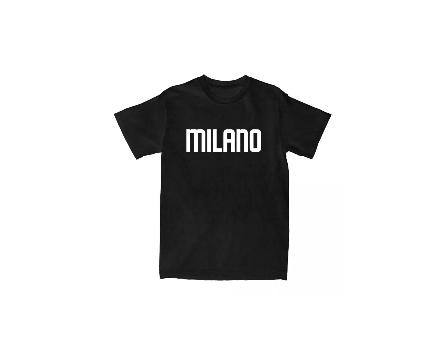 Beyaz Milano şehir baskı % yaz -gömlek yuvarlak boyun yumuşak l