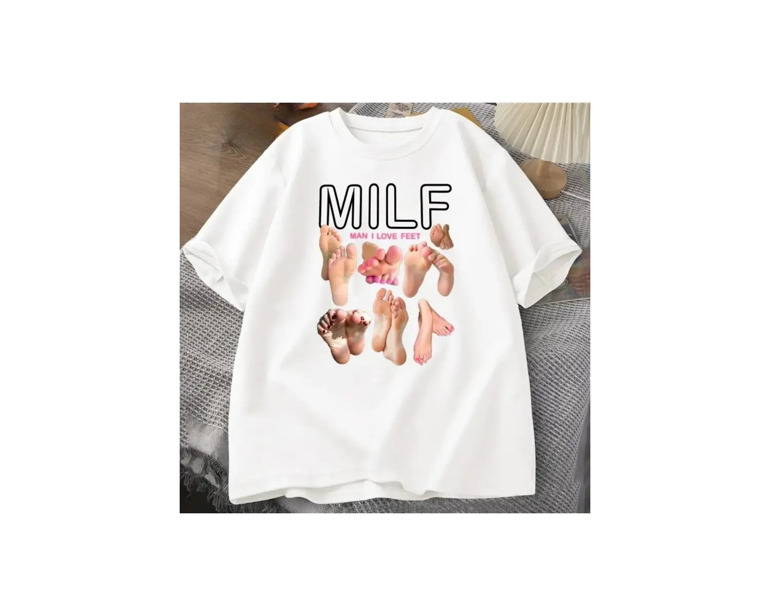 Beyaz MILF ayakları seviyorum komik grafik streetwear Haraj