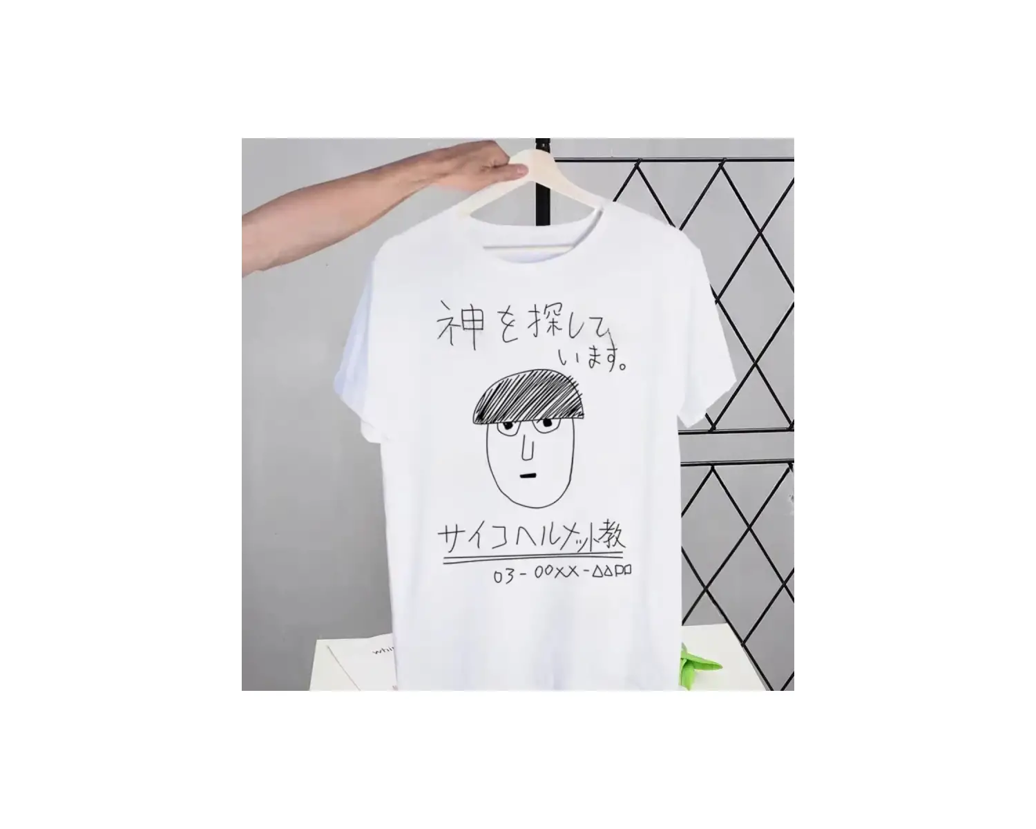 Beyaz Mob Psycho 100 Shigeo Kageyama Retro Yıkanmış Tees Tops Harajuku Bir Anime Mang