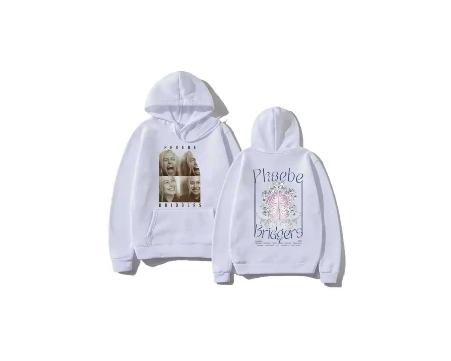 Beyaz Moda rahat Hoodies Phoebe bripocket Indie halk Unisex Hoody ile boy yönlü y