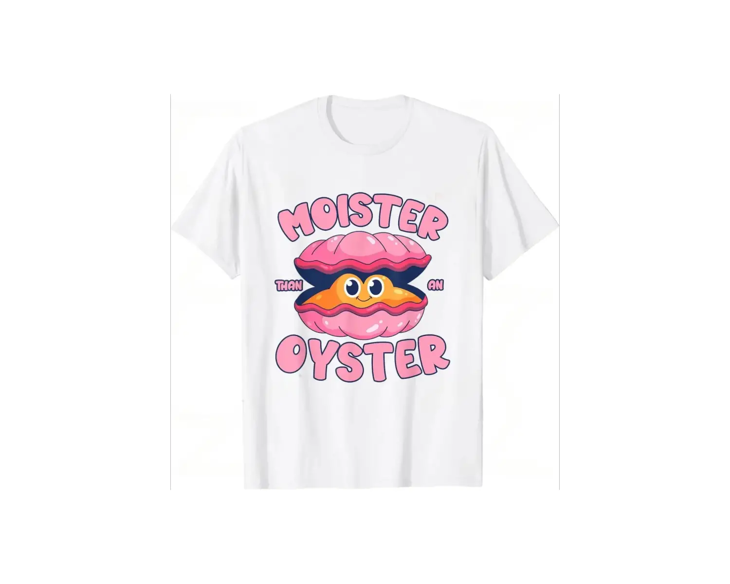 Beyaz Nem Bir İstiridye Komik Baskılı Mizah Bivalve Shucking Gevşek Harajuku Kad