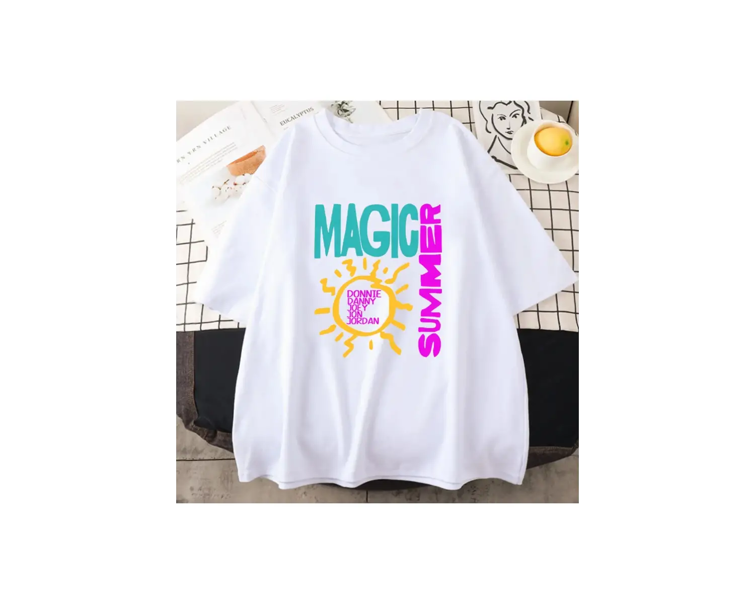 Beyaz NKOTB sihirli yaz -gömlek Pop müzik yeni çocuklar blok