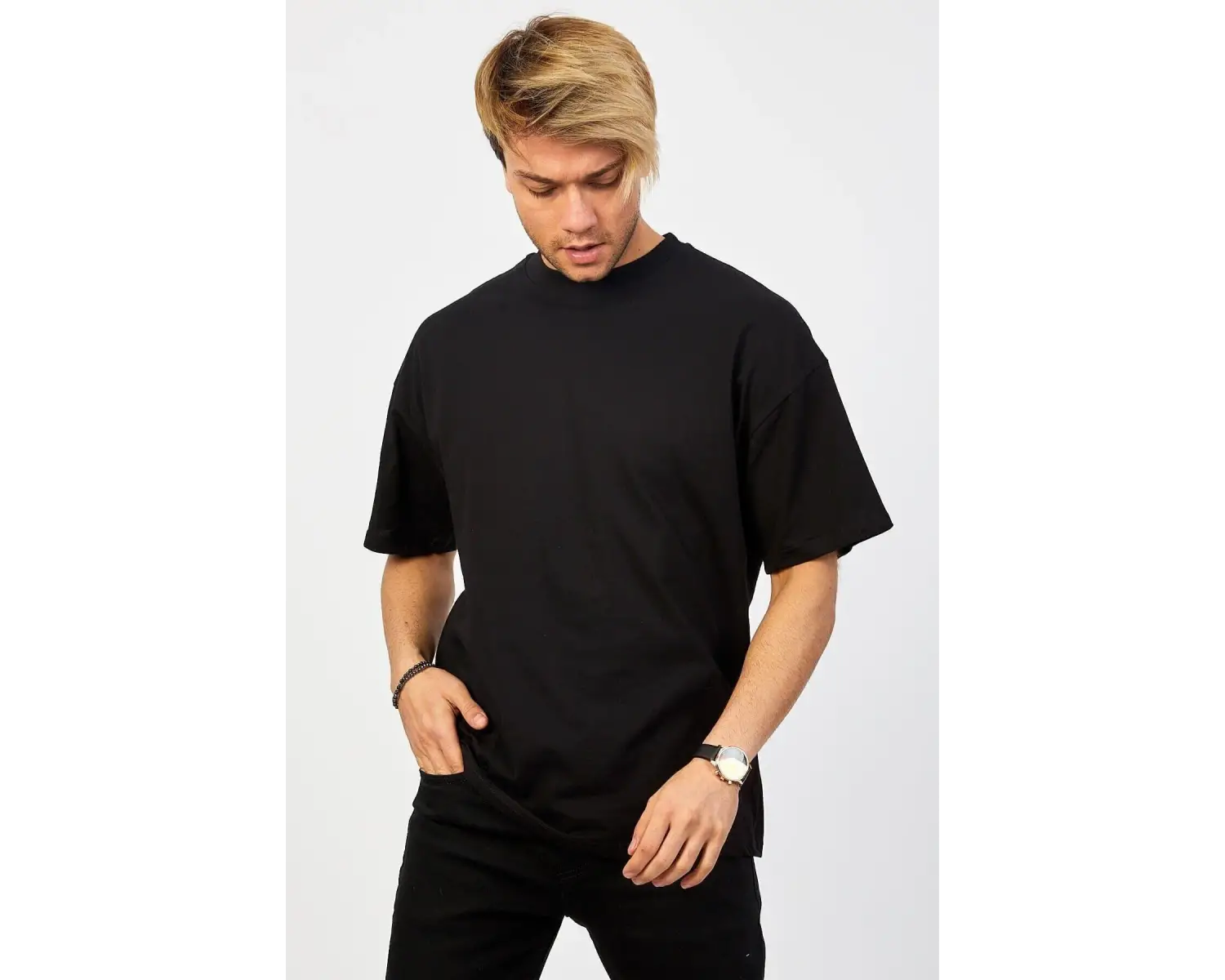 Beyaz Oversize Düz T-shirt