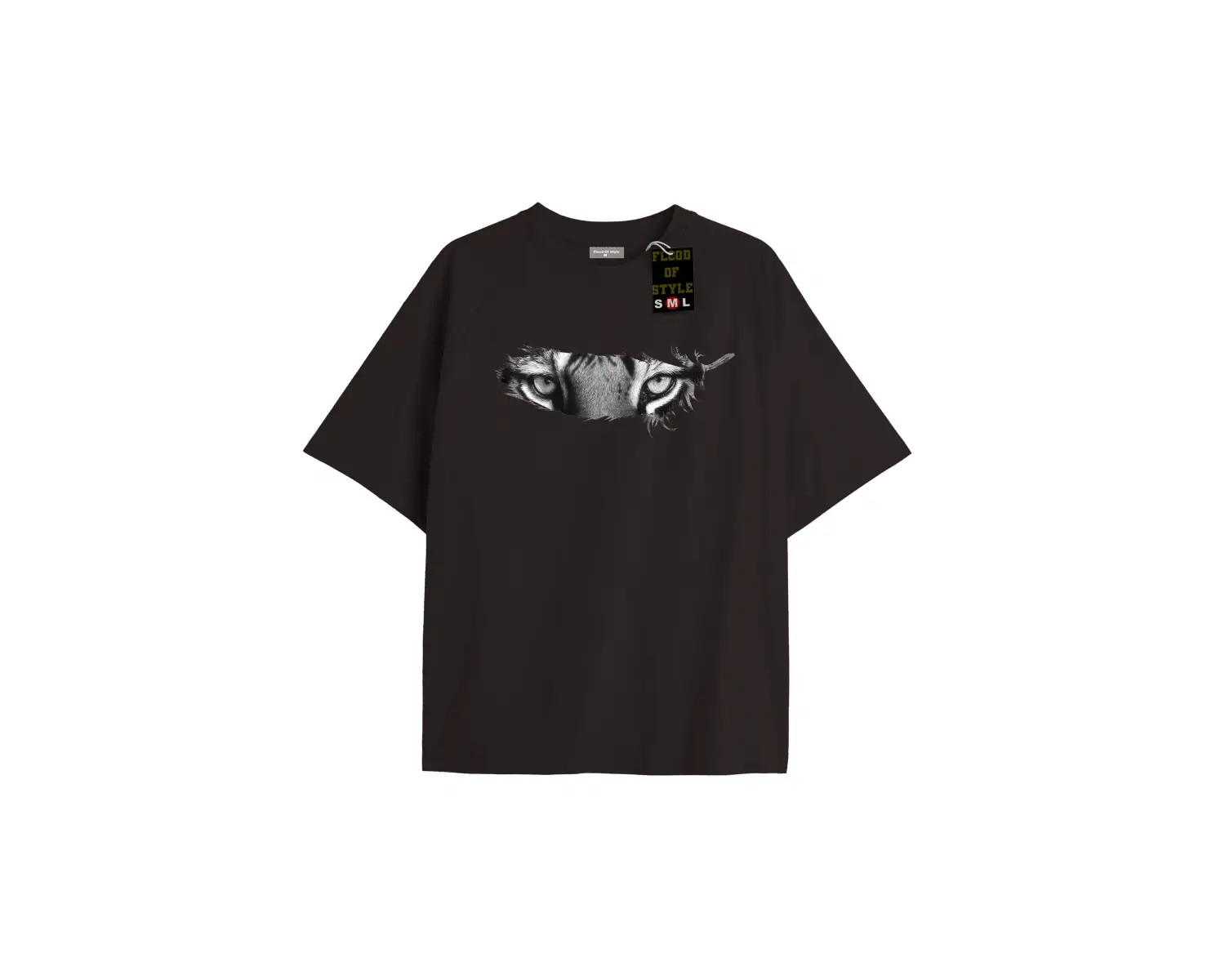 Beyaz Oversize T-shirt aslan gözü tüglü Özel tasarım