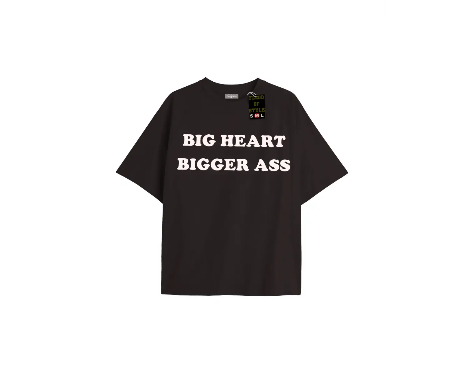 Beyaz Oversize T-shirt bıg heart bıgger ass Özel tasarım