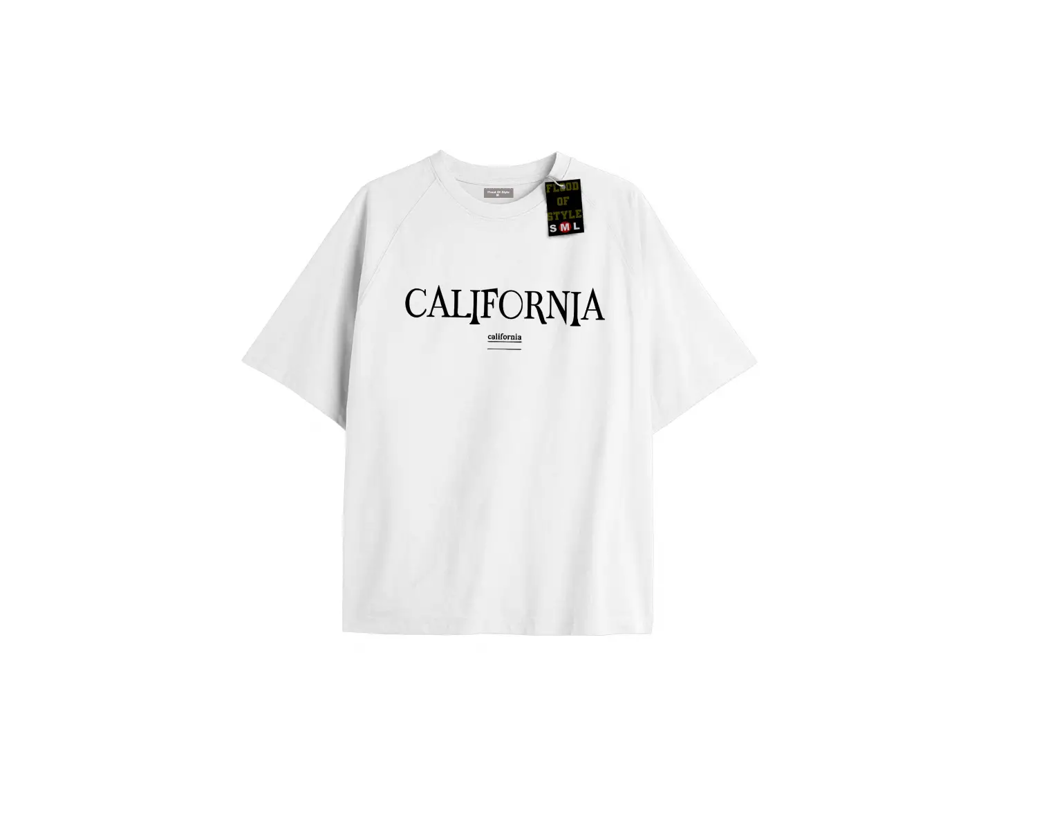 Beyaz Oversize T-shirt calıfonia Özel tasarım