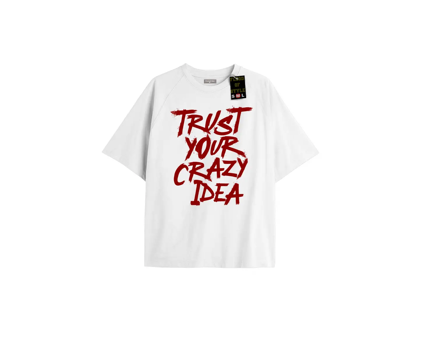 Beyaz Oversize T-shirt çılgın Özel tasarım