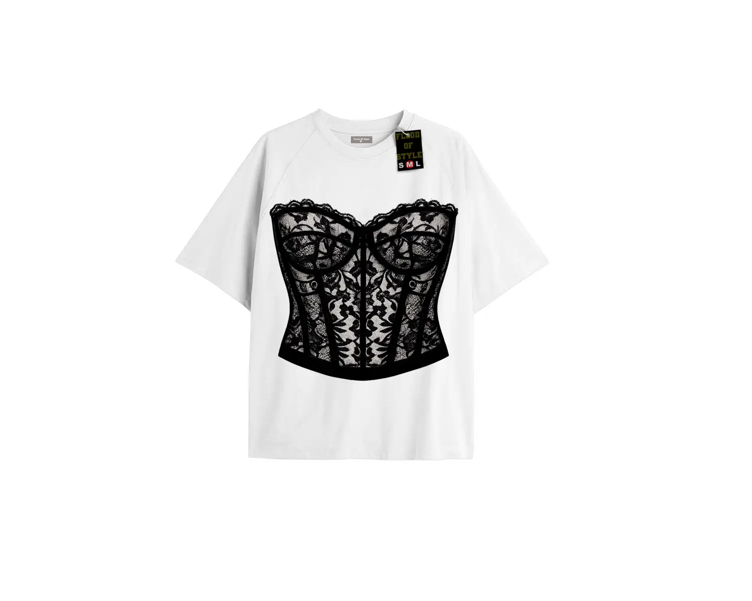 Beyaz Oversize T-shirt danteli Özel tasarım