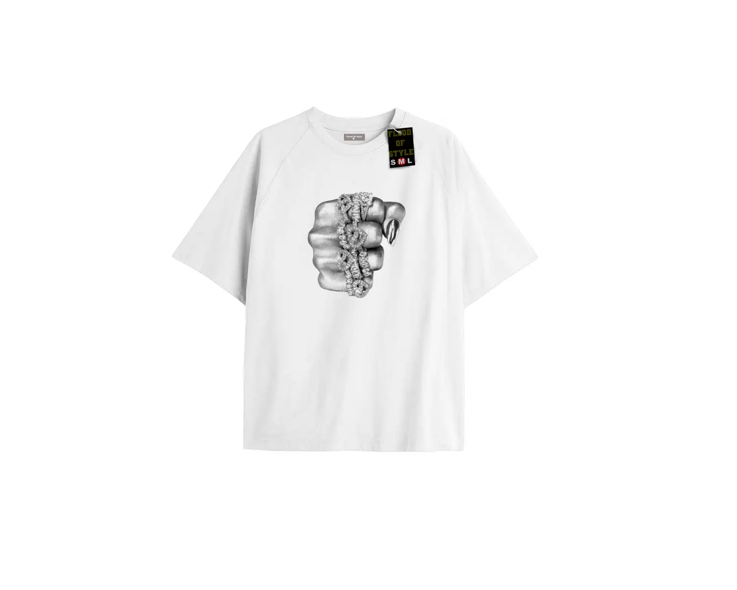 Beyaz Oversize T-shirt el yüzük Özel tasarım