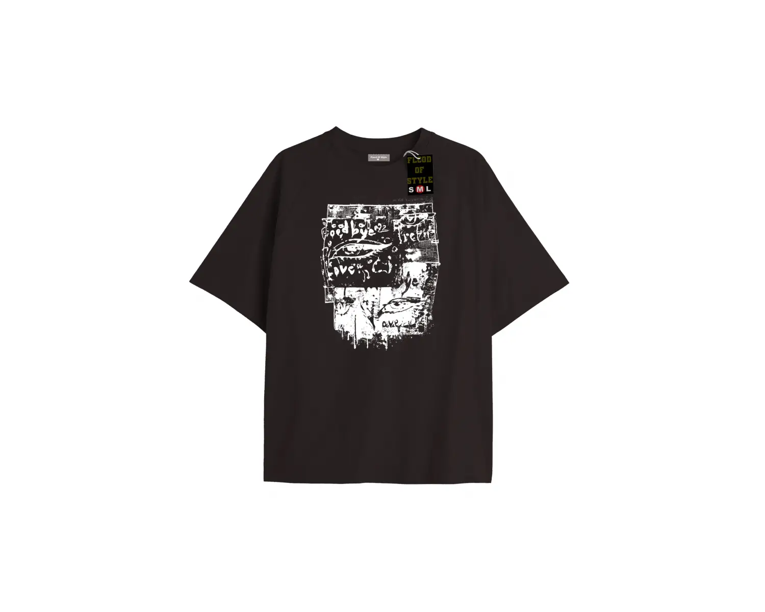 Beyaz Oversize T-shirt göz baskı Özel tasarım