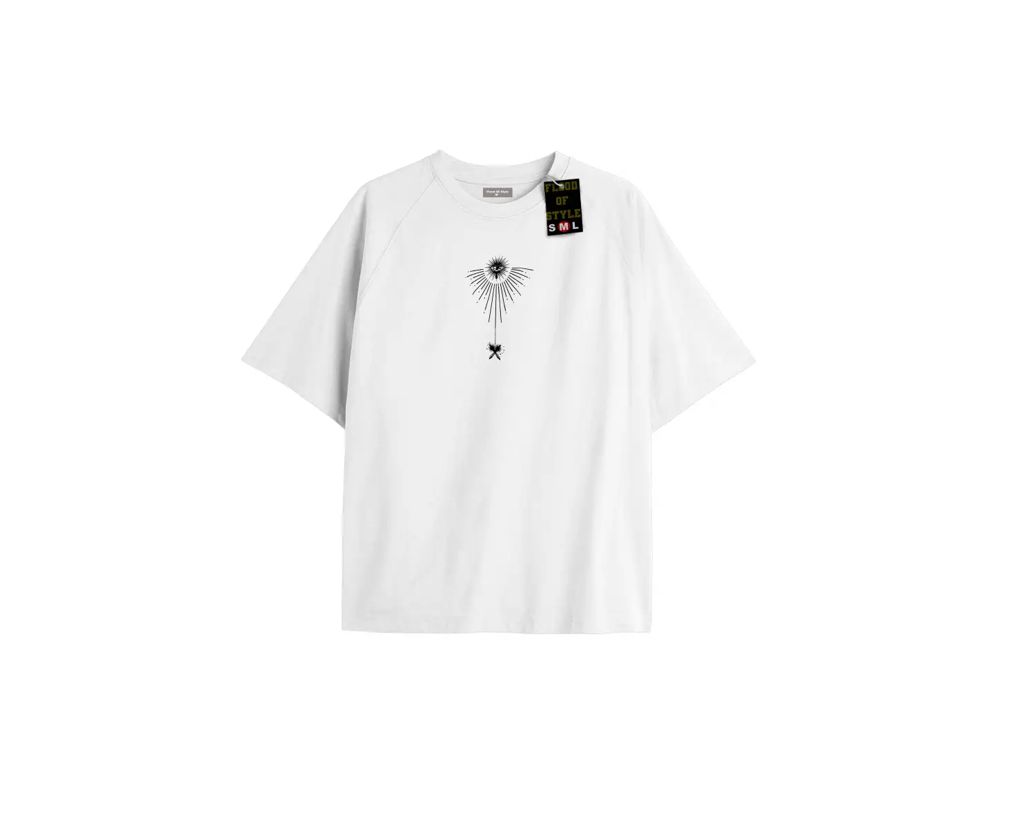 Beyaz Oversize T-shirt göz tasarım Özel tasarım