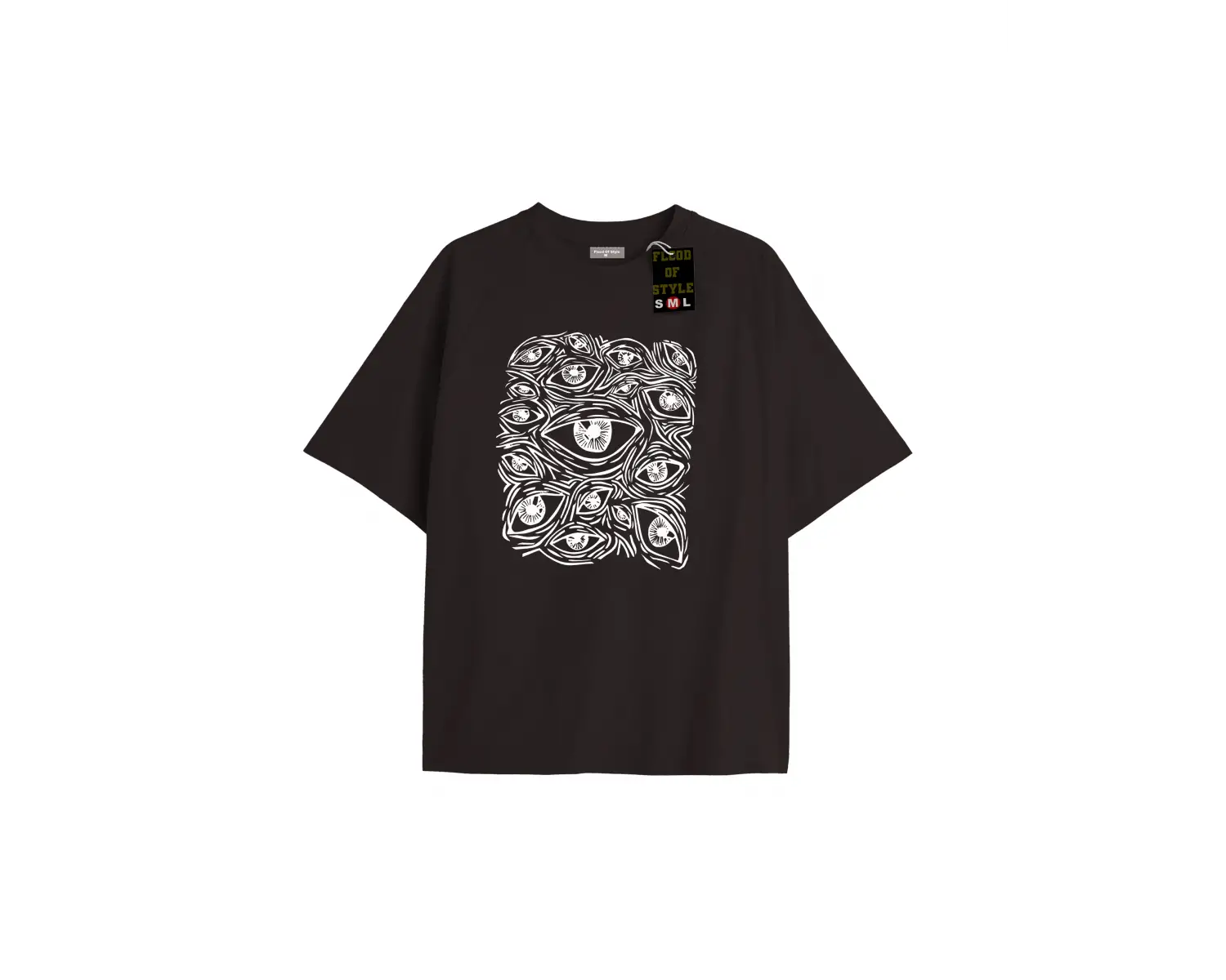 Beyaz Oversize T-shirt gözler Özel tasarım
