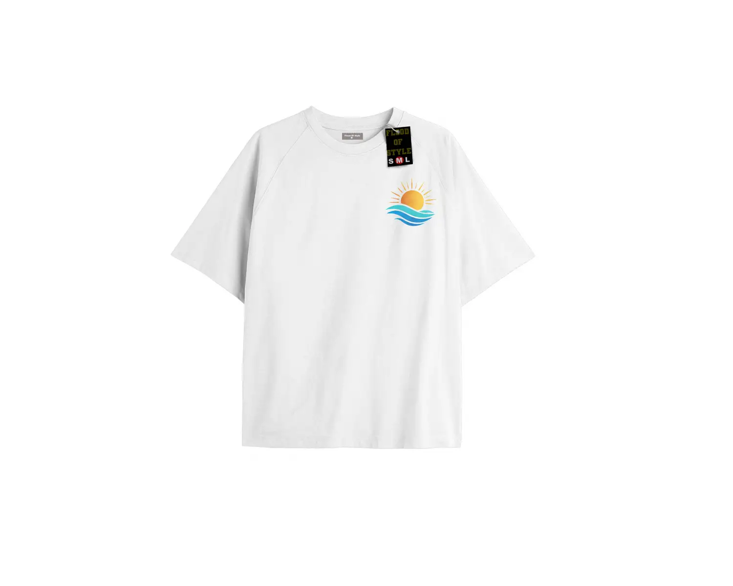 Beyaz Oversize T-shirt güneş minimal Özel tasarım