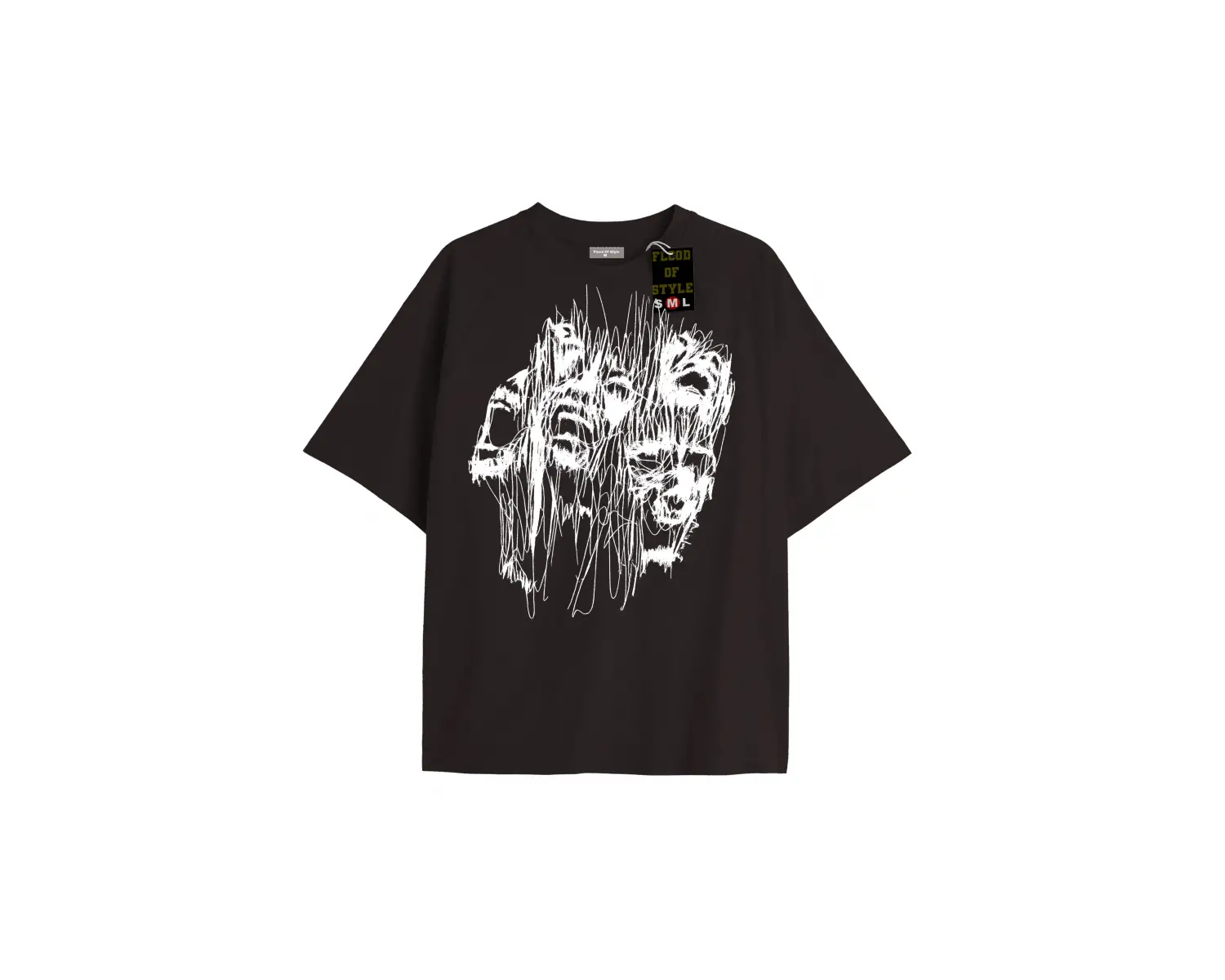 Beyaz Oversize T-shirt hayaletyüzler Özel tasarım