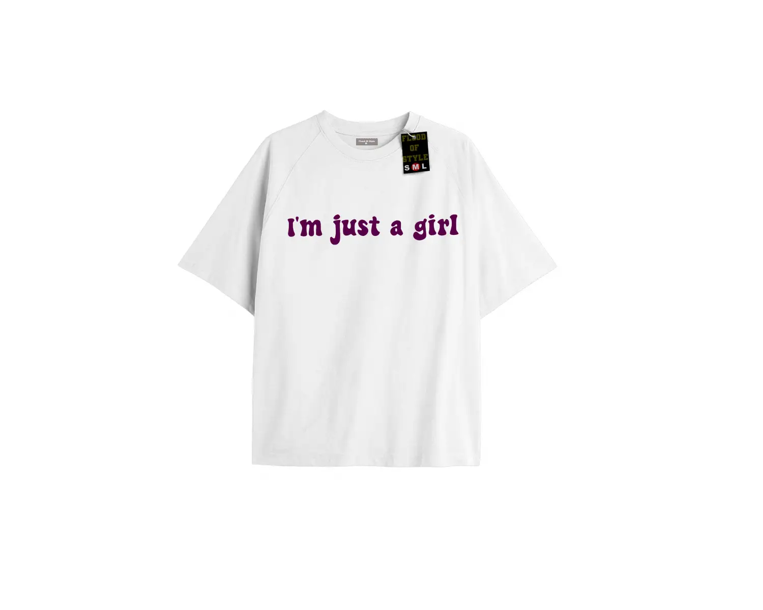 Beyaz Oversize T-shirt ımjustagirl Özel tasarım