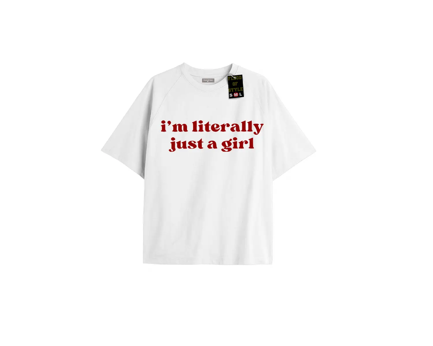 Beyaz Oversize T-shirt ımliterallyjustagirl Özel tasarım