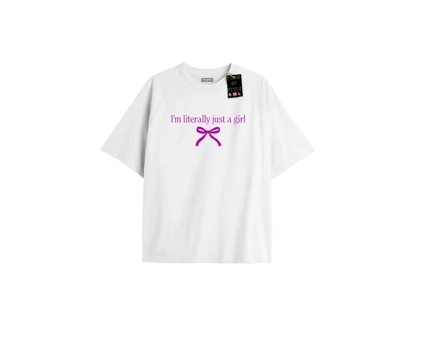 Beyaz Oversize T-shirt ımliterallyjustagirll Özel tasarım