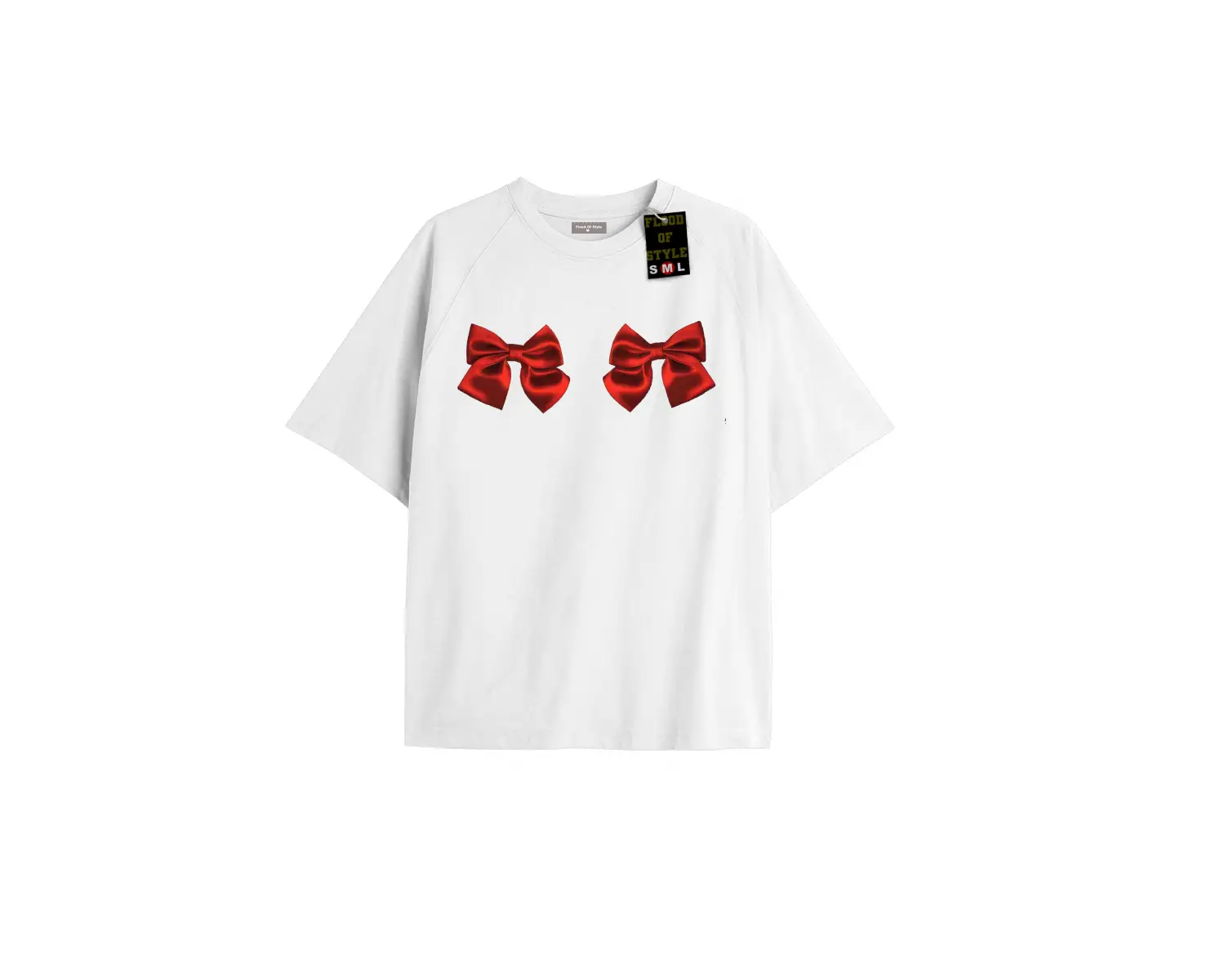 Beyaz Oversize T-shirt kurdalye Özel tasarım