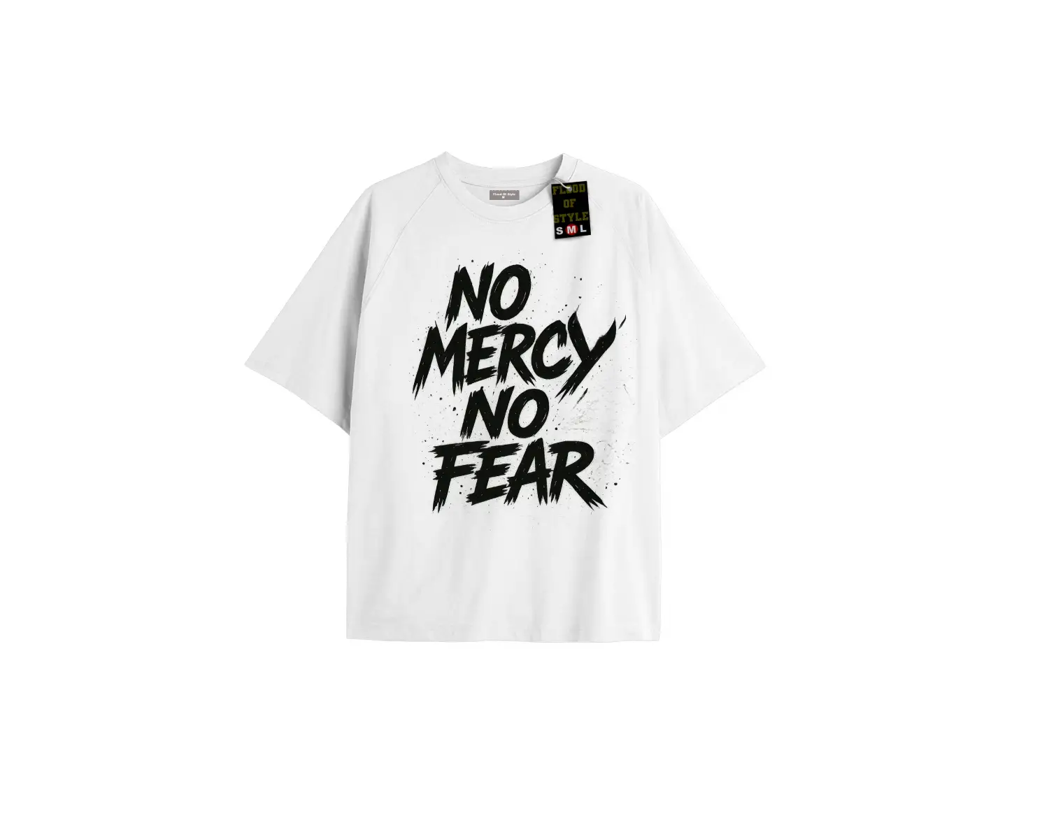 Beyaz Oversize T-shirt merhamet yok Özel tasarım