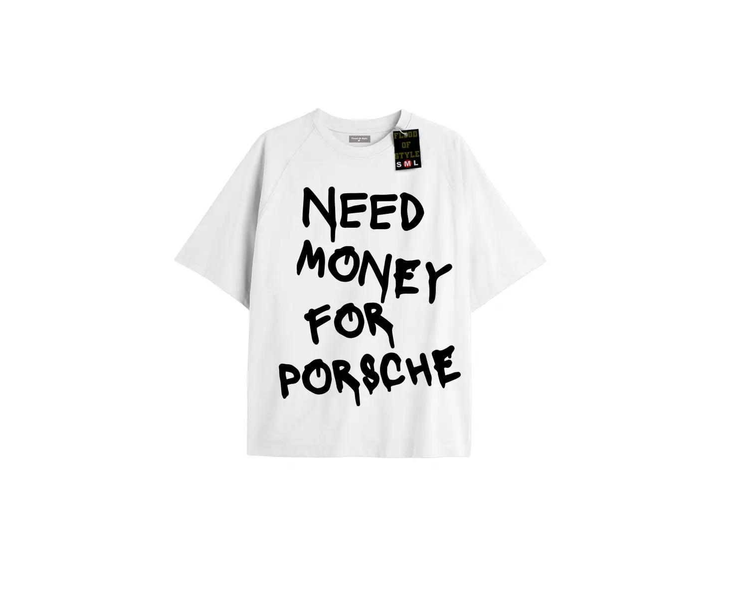 Beyaz Oversize T-shirt money Özel tasarım